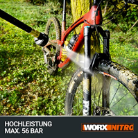 WORX WG633E.9 Hydroshot akumulátorový vysokotlaký čistič 20V - 56 bar max. tlak - pro čištění a zavlažování - výkonný bezkartáčo